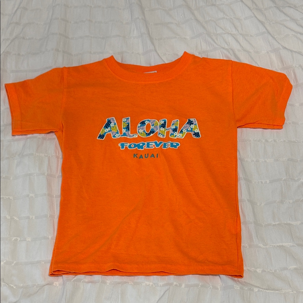 Hanes Kids Orange Aloha T-Shirt